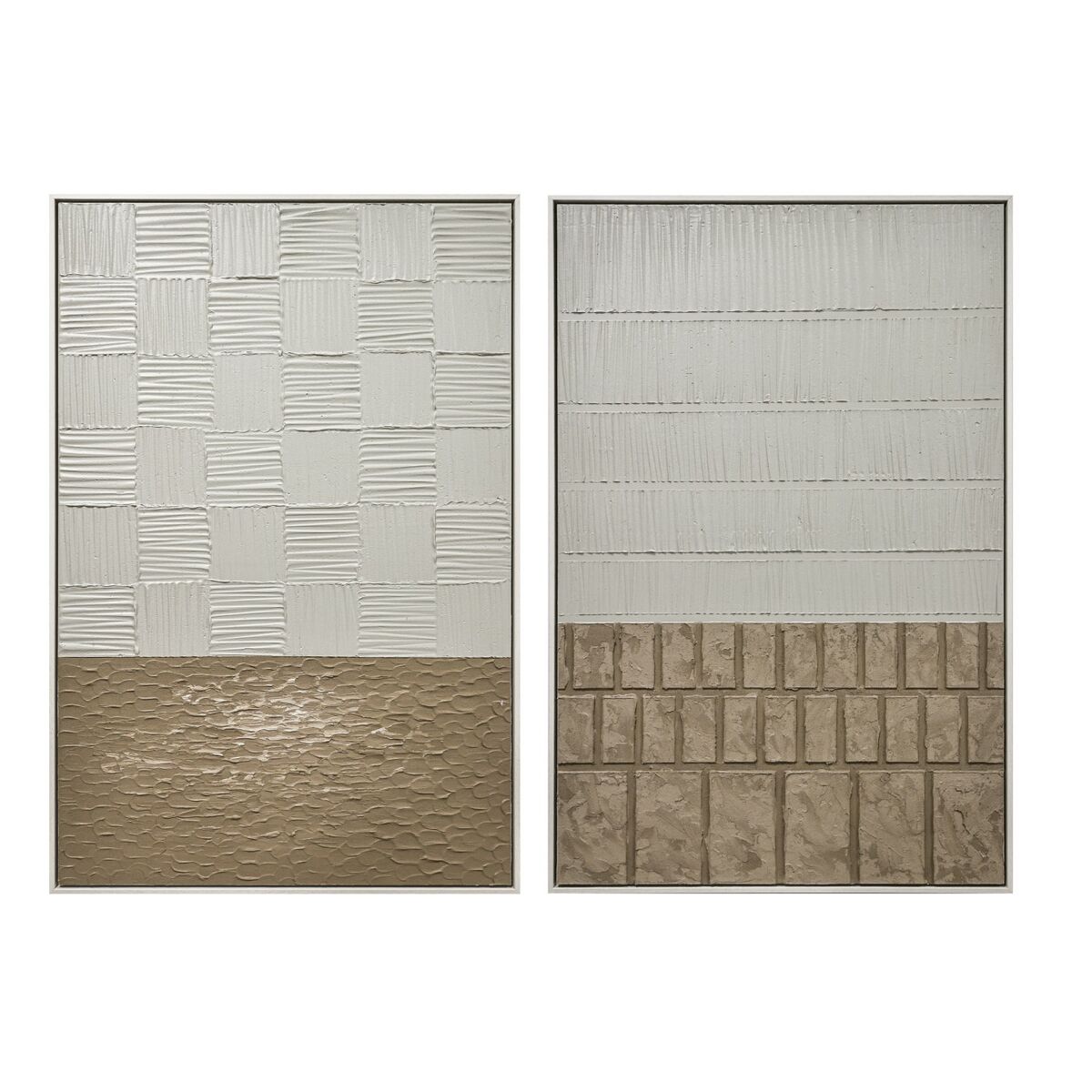 Tela Home Esprit Bianco Beige Moderno Scandinavo 83 X 4 X 123 Cm (2 Unità)