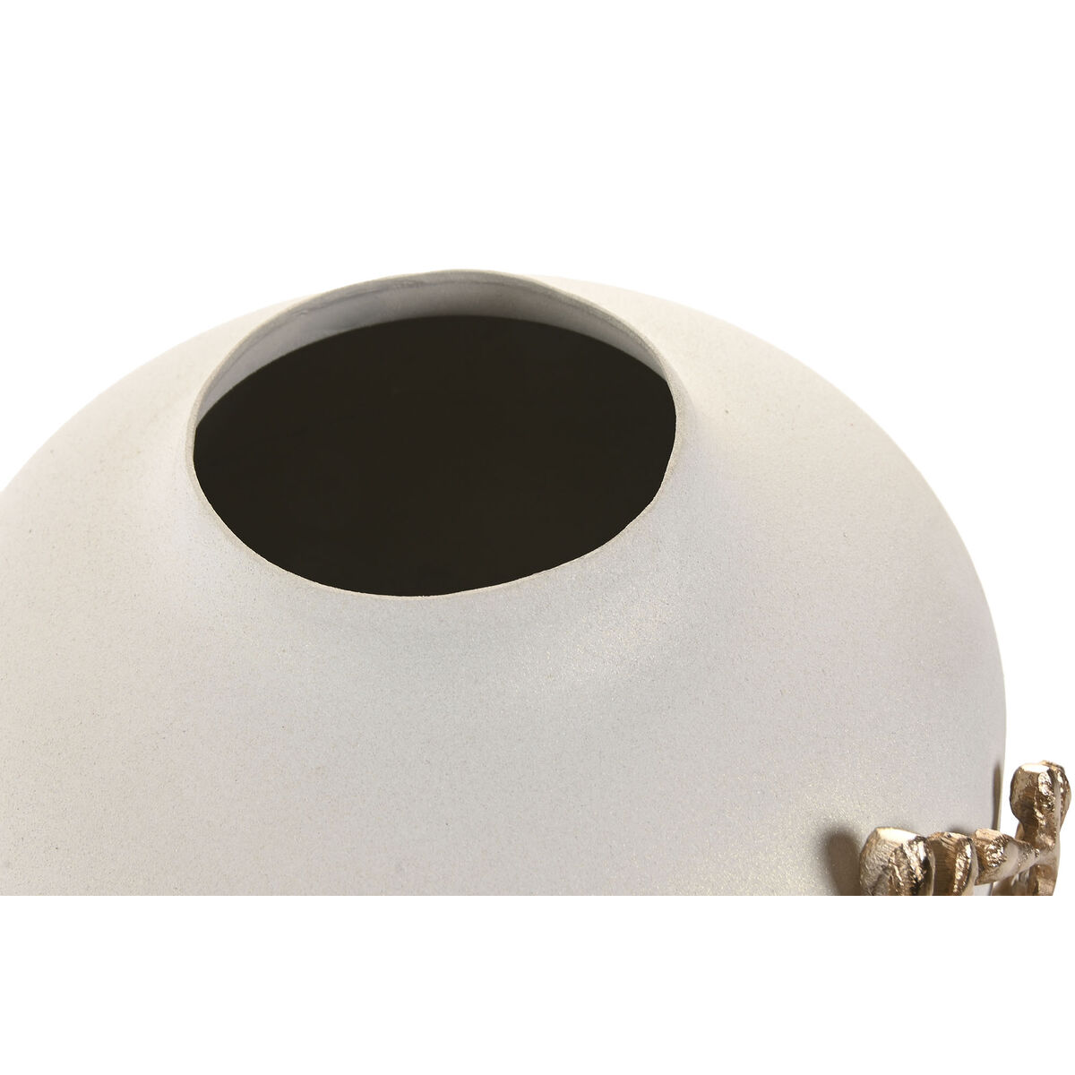 Vaso Home Esprit Bianco Dorato Alluminio Moderno 19 X 19 X 18 cm - Image 3