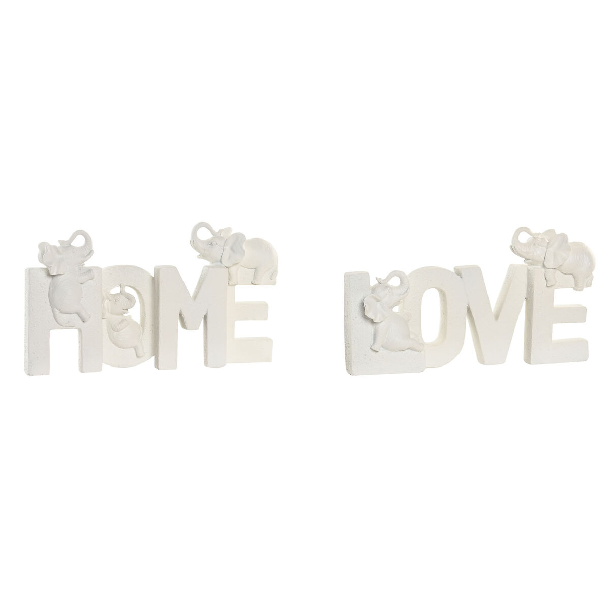 Statua Decorativa Home Esprit Bianco Orientale 25 X 5 X 13 Cm (2 Unità)