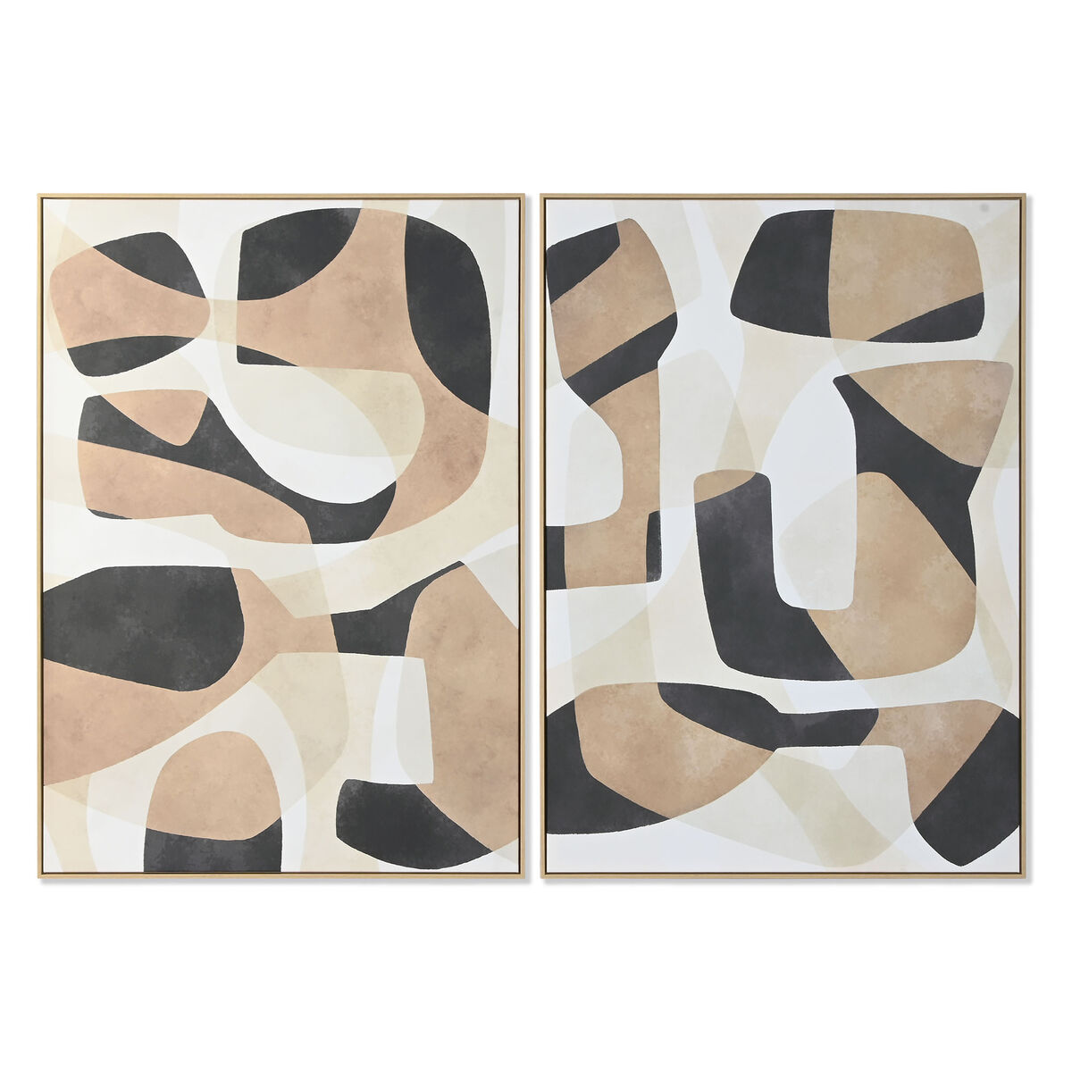 Tela Home Esprit Bianco Marrone Nero Beige Astratto Città 100 X 4 X 140 Cm (2 Unità)