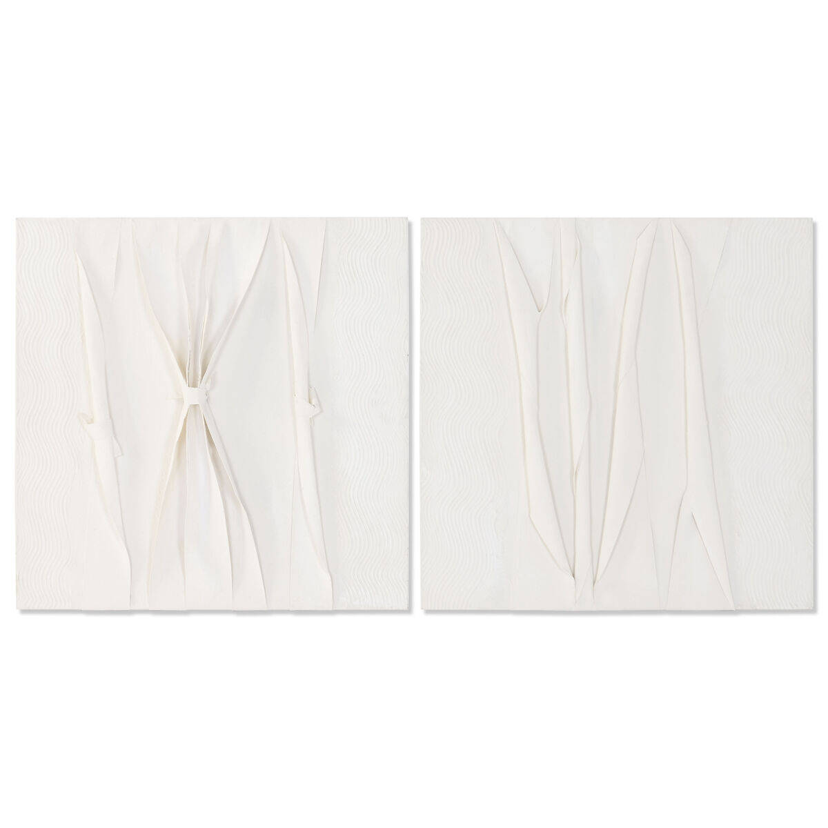 Tela Home Esprit Bianco Astratto Scandinavo 60 X 3,5 X 60 Cm (2 Unità)