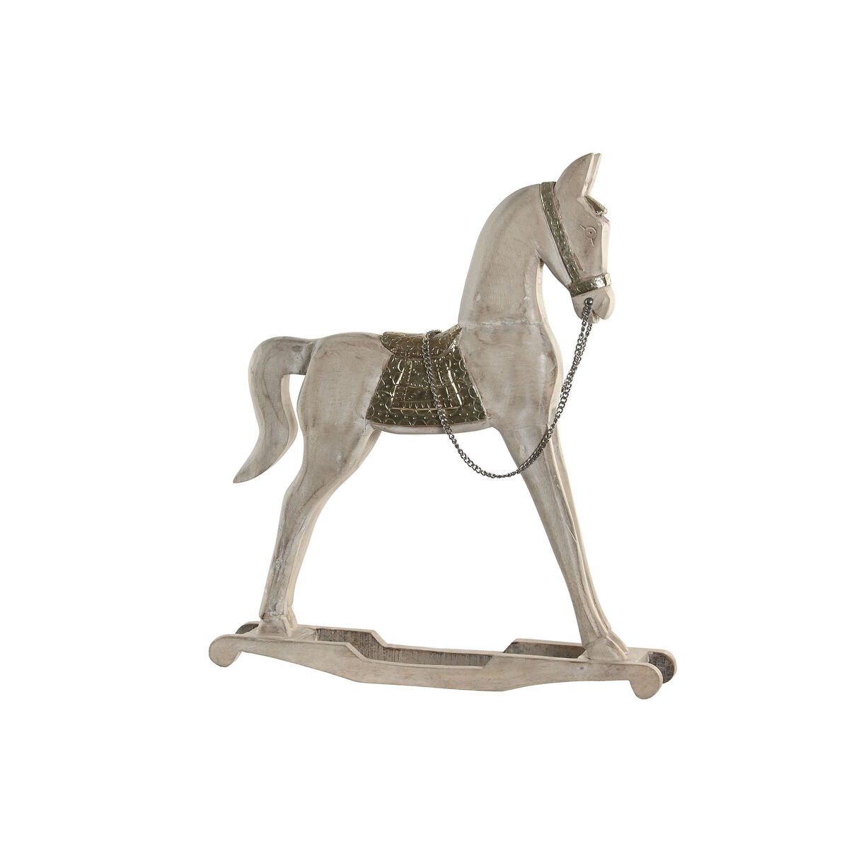 Statua Decorativa Home Esprit Argentato Naturale Cavallo 53 X 10 X 60 cm