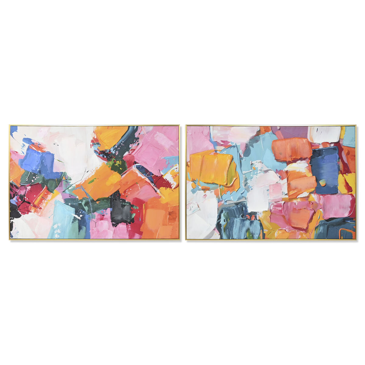 Tela Home Esprit Astratto Città 122,5 X 3,5 X 82,5 Cm (2 Unità)