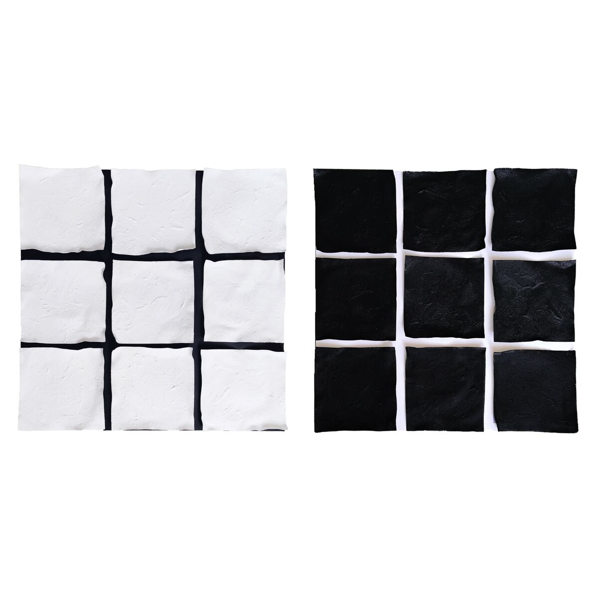 Tela Home Esprit Bianco Nero Moderno 80 X 4 X 80 Cm (2 Unità)