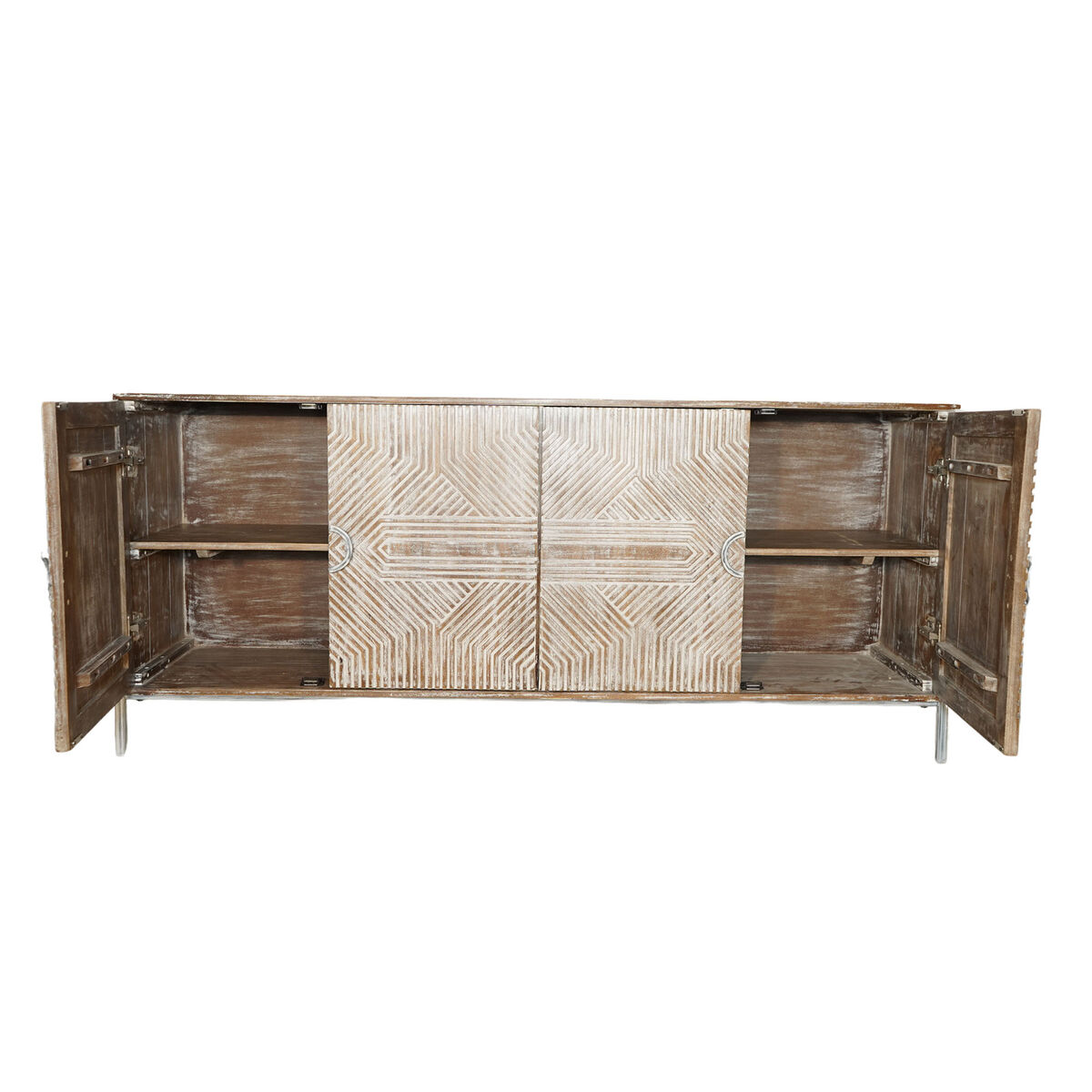 Credenza Home Esprit Bianco Legno Di Mango 180 X 40 X 80 cm - Image 3