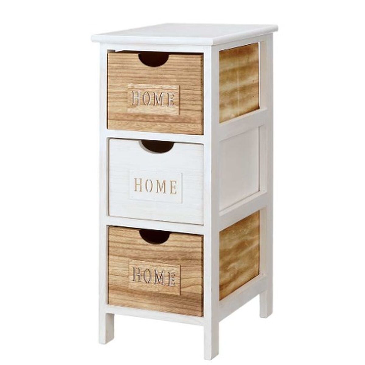 Cassettiera Gift Decor Home Bianco Marrone 26 X 63 X 32 cm