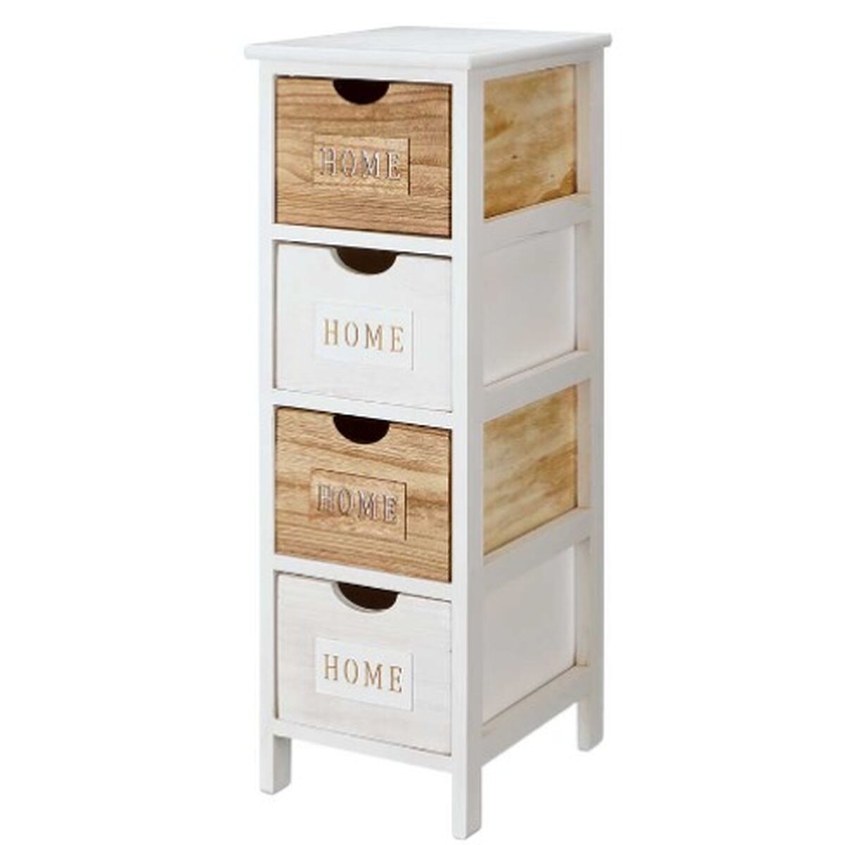 Cassettiera Gift Decor Home Bianco Marrone 26 X 81 X 31,6 cm