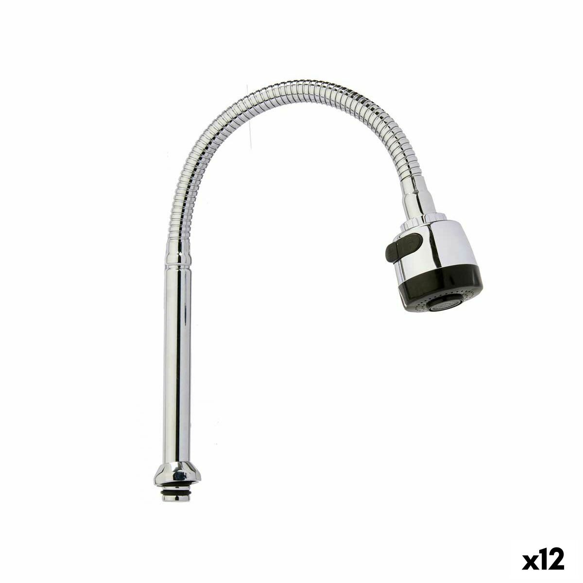 Kitchen Tap Kinvara Nero Argentato Gomma Metallo Plastica Estensibile Multifunzionale (12 Unità)