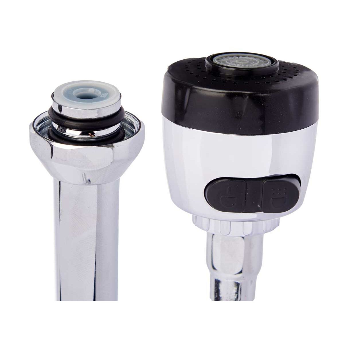 Kitchen Tap Kinvara Nero Argentato Gomma Metallo Plastica Estensibile Multifunzionale (12 Unità) - Image 4