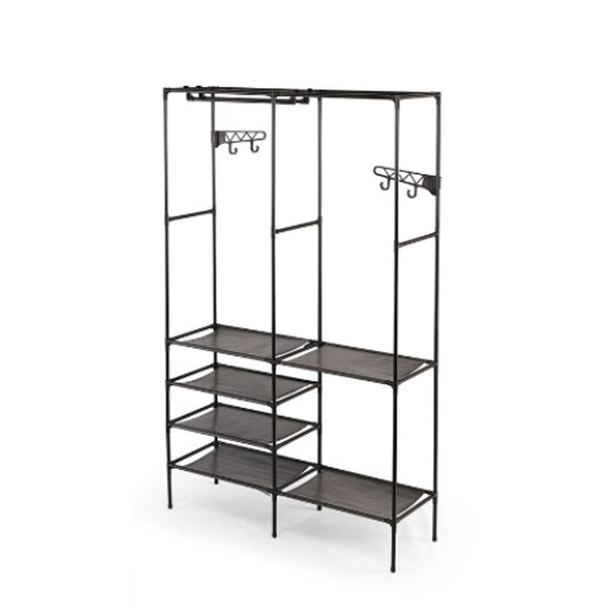 Armadio Guardaroba Kipit Nero Metallo Stoffa Polipropilene 108 X 36 X 170 cm