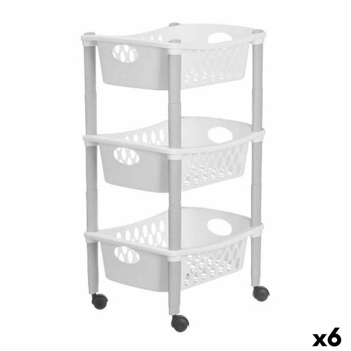 Carrello Per Verdure Stefanplast Bianco Plastica 40 X 29,5 X 68,5 Cm (6 Unità)
