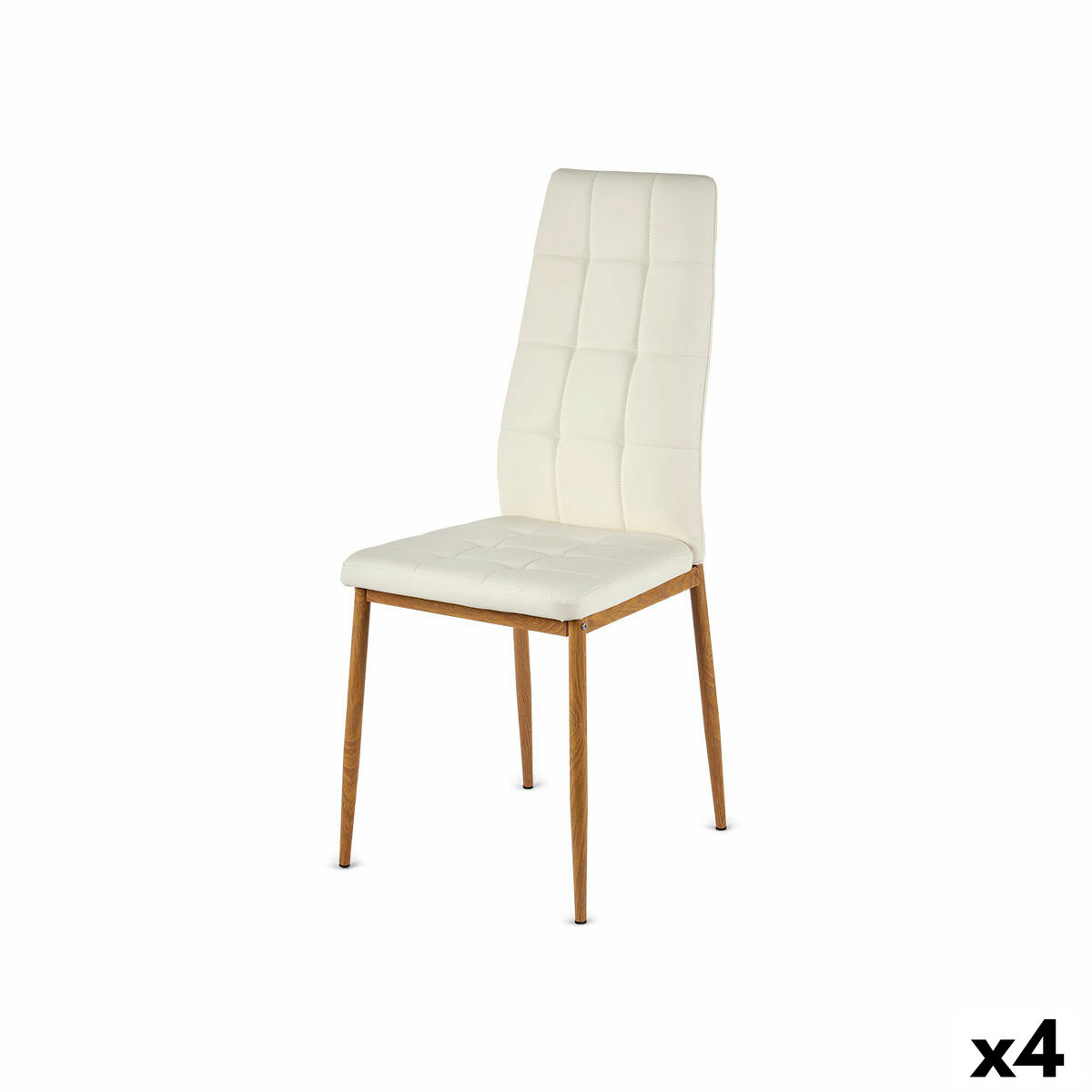 Sedia Da Sala Da Pranzo Gift Decor Bianco Legno Poliuretano Ferro 42 X 51 X 97 Cm (4 Unità)