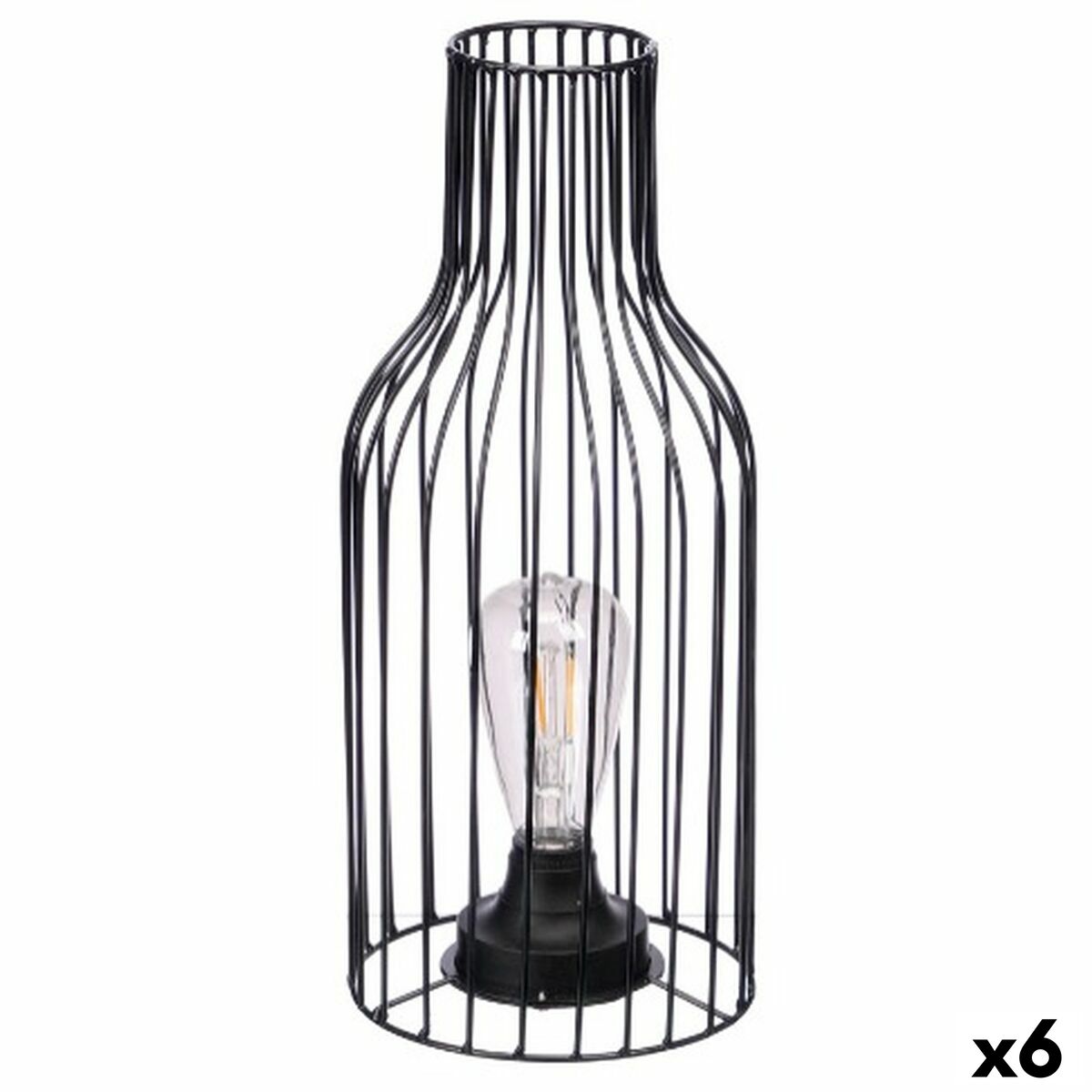 Lampada Da Tavolo Gift Decor Nero Borraccia (6 Unità)