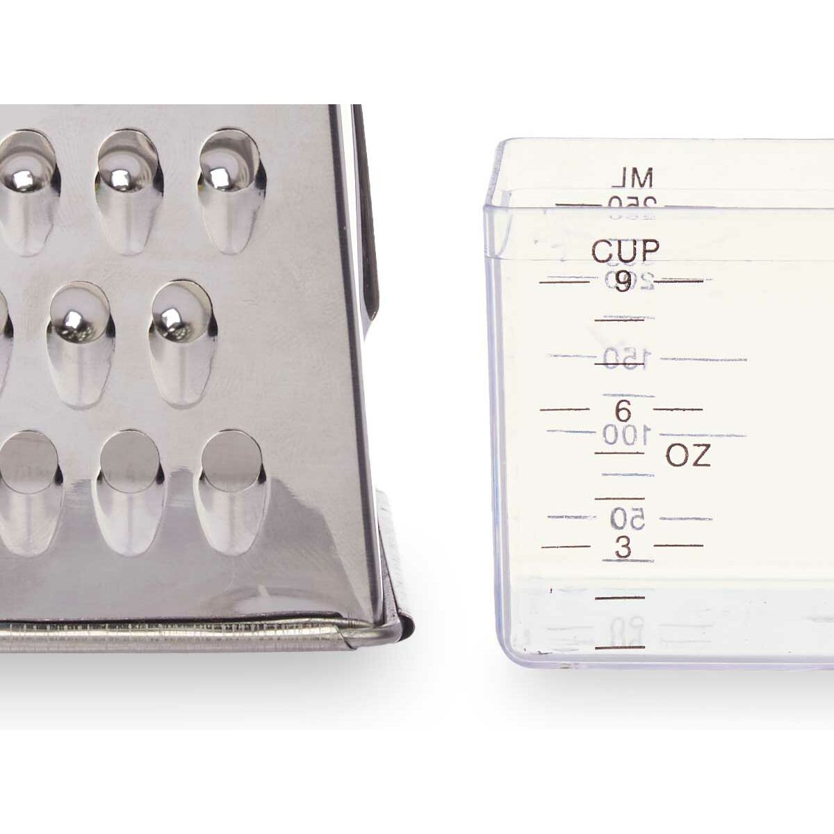 Grattugia Con Contenitore Kinvara Trasparente Argentato Acciaio Inossidabile Polipropilene Polistirene 9 X 6,7 X 20,5 Cm (12 Uni - Image 5