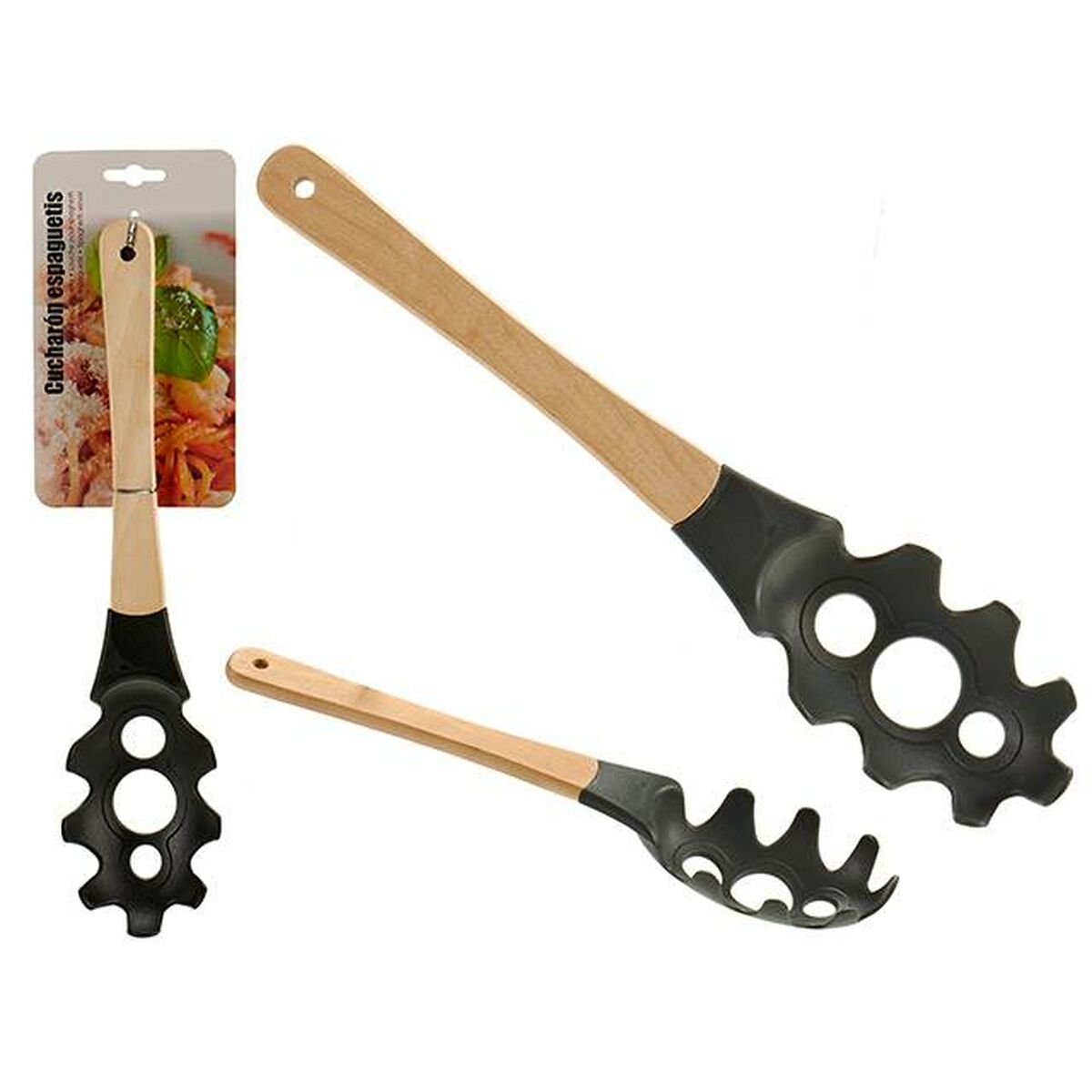 Cucchiaio Per Servire La Pasta Nylon Legno 5 X 34,5 X 7,5 Cm 5 X 38 X 10 Cm (12 Unità) - Image 3
