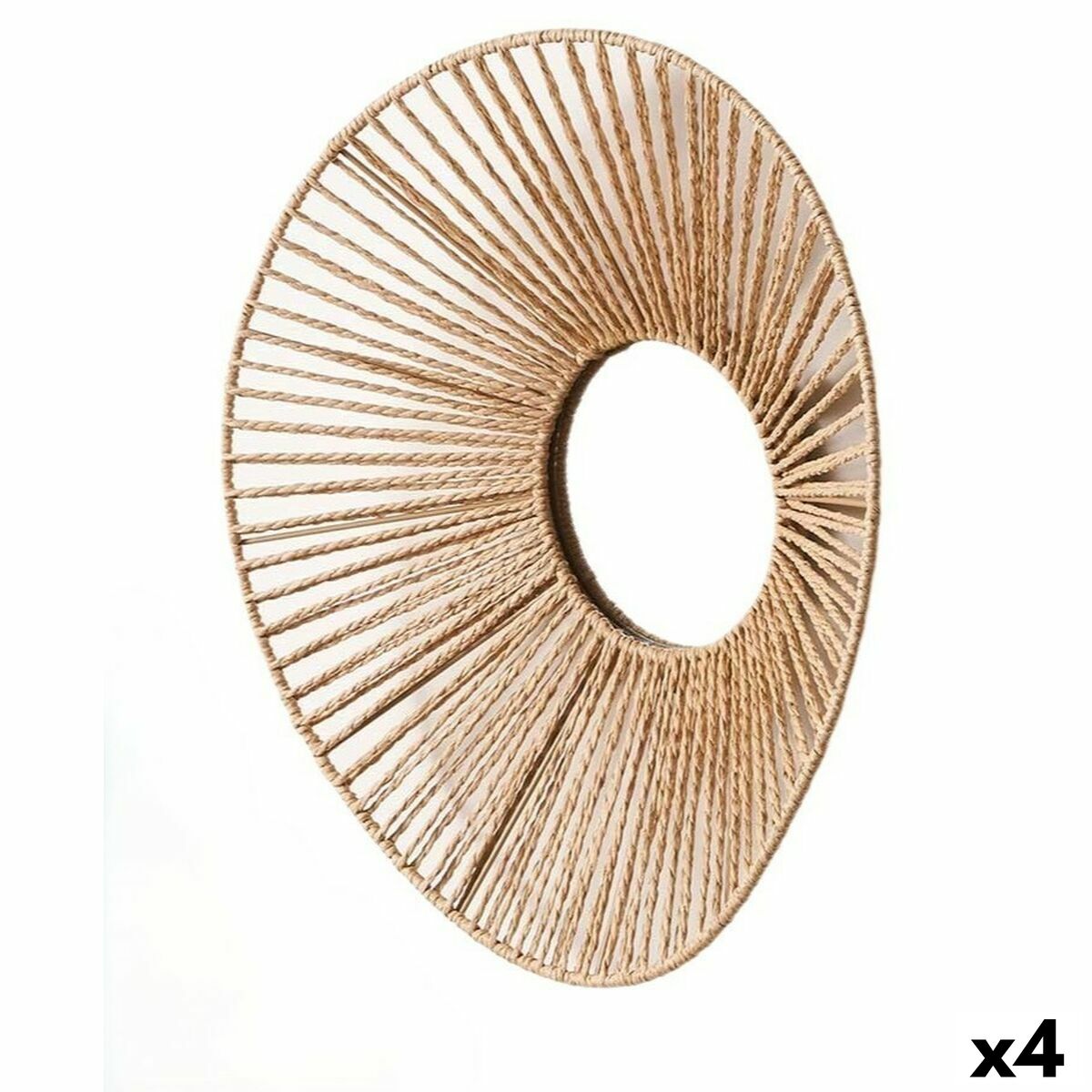 Specchio Da Parete Gift Decor Naturale Ovale 43 X 13,5 X 38 Cm (4 Unità)