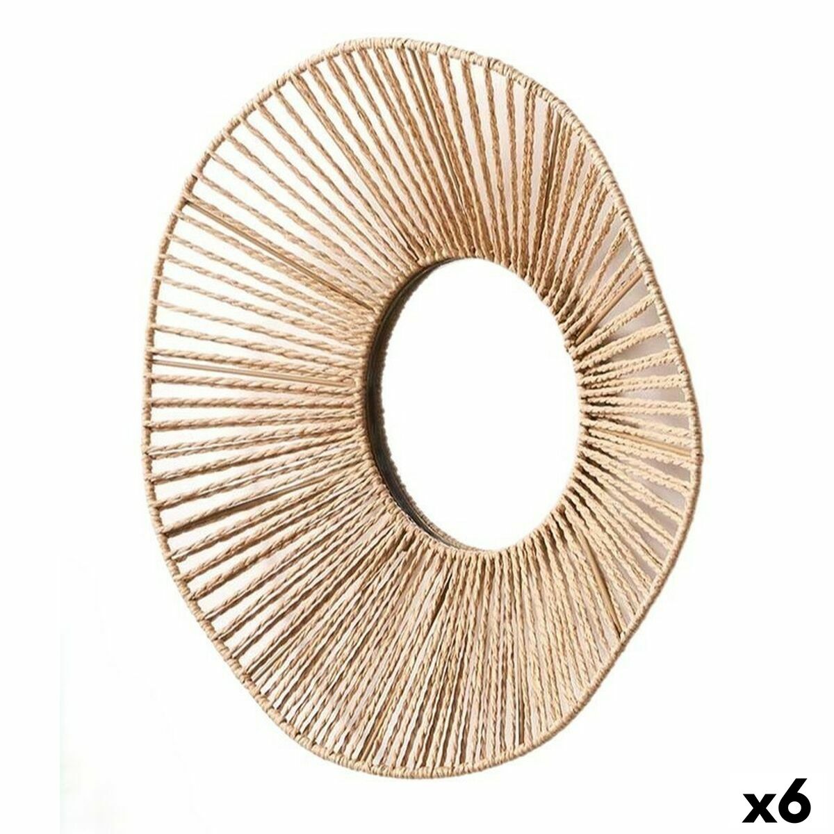Specchio Da Parete Gift Decor Naturale Onde 41 X 8 X 41 Cm (6 Unità)