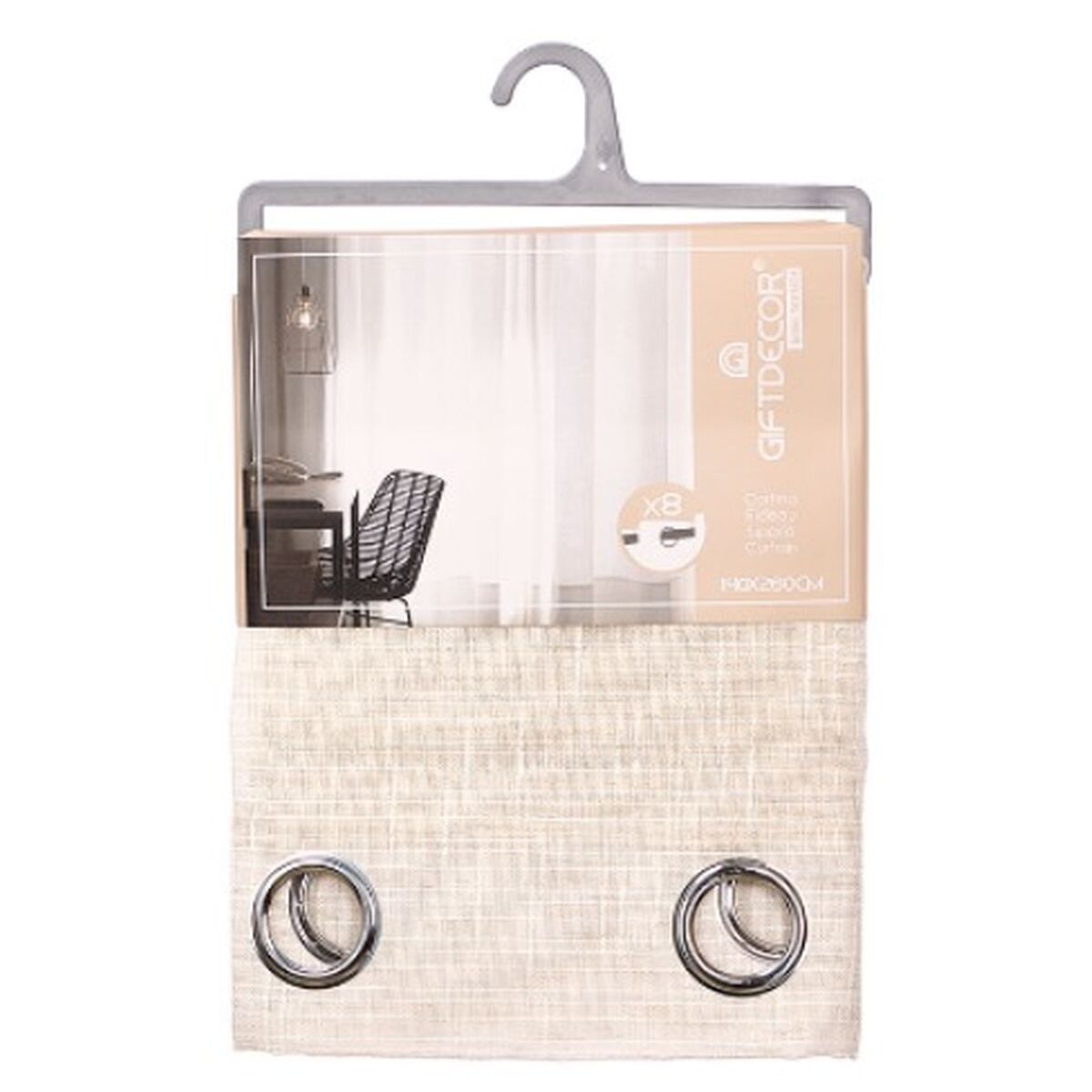 Tenda Gift Decor Marrone 140 X 260 Cm Righe (6 Unità) - Image 3