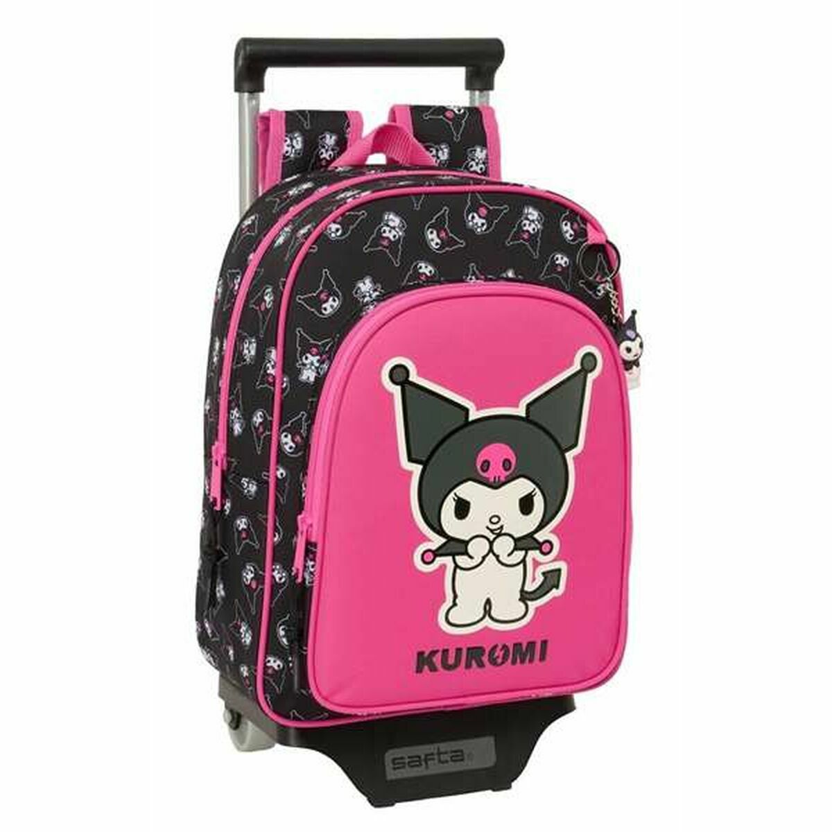 Trolley Per La Scuola Kuromi Nero Fucsia 26 X 11 X 67 Cm 26 X 34 X 11 cm