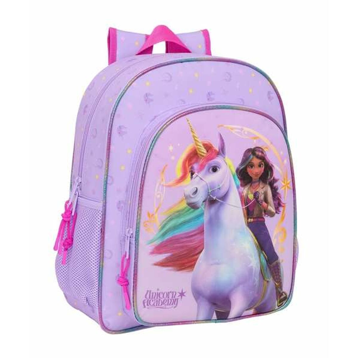 Zaino Scuola Unicorn Academy Lilla 32 X 38 X 12 cm