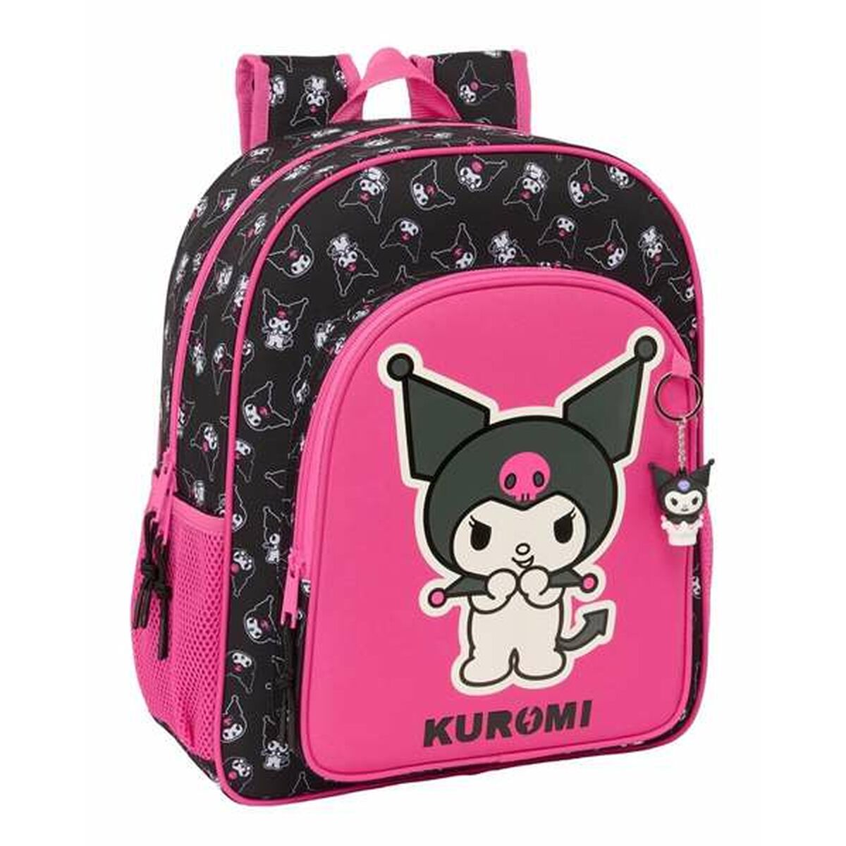 Zaino Scuola Kuromi Nero Fucsia 32 X 38 X 12 cm