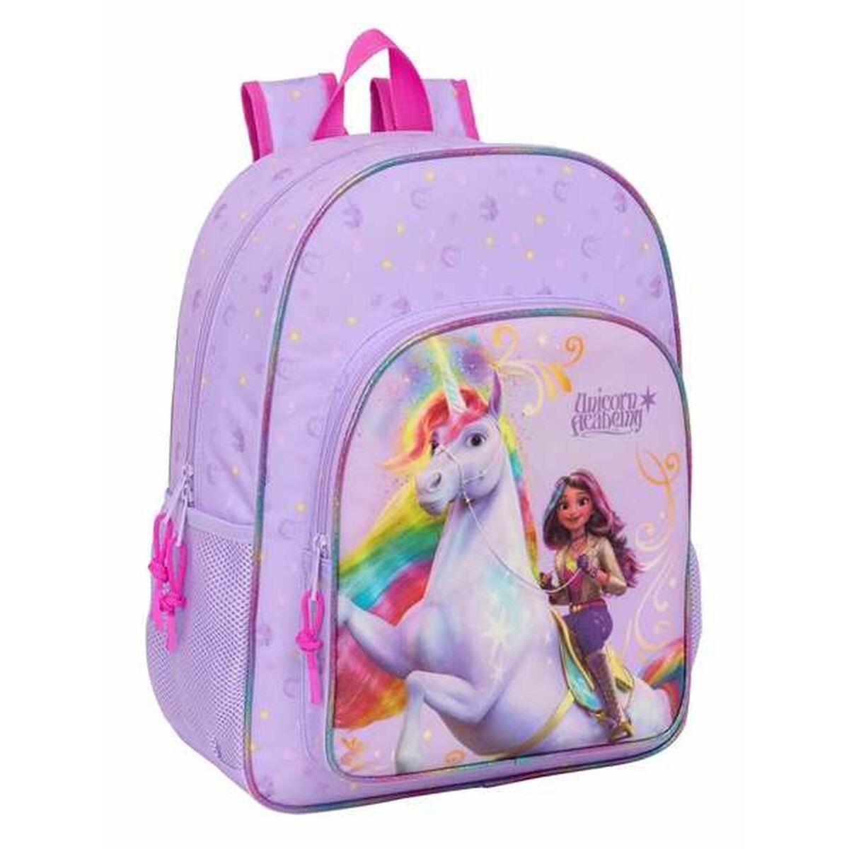 Zaino Scuola Unicorn Academy Lilla 33 X 42 X 14 cm