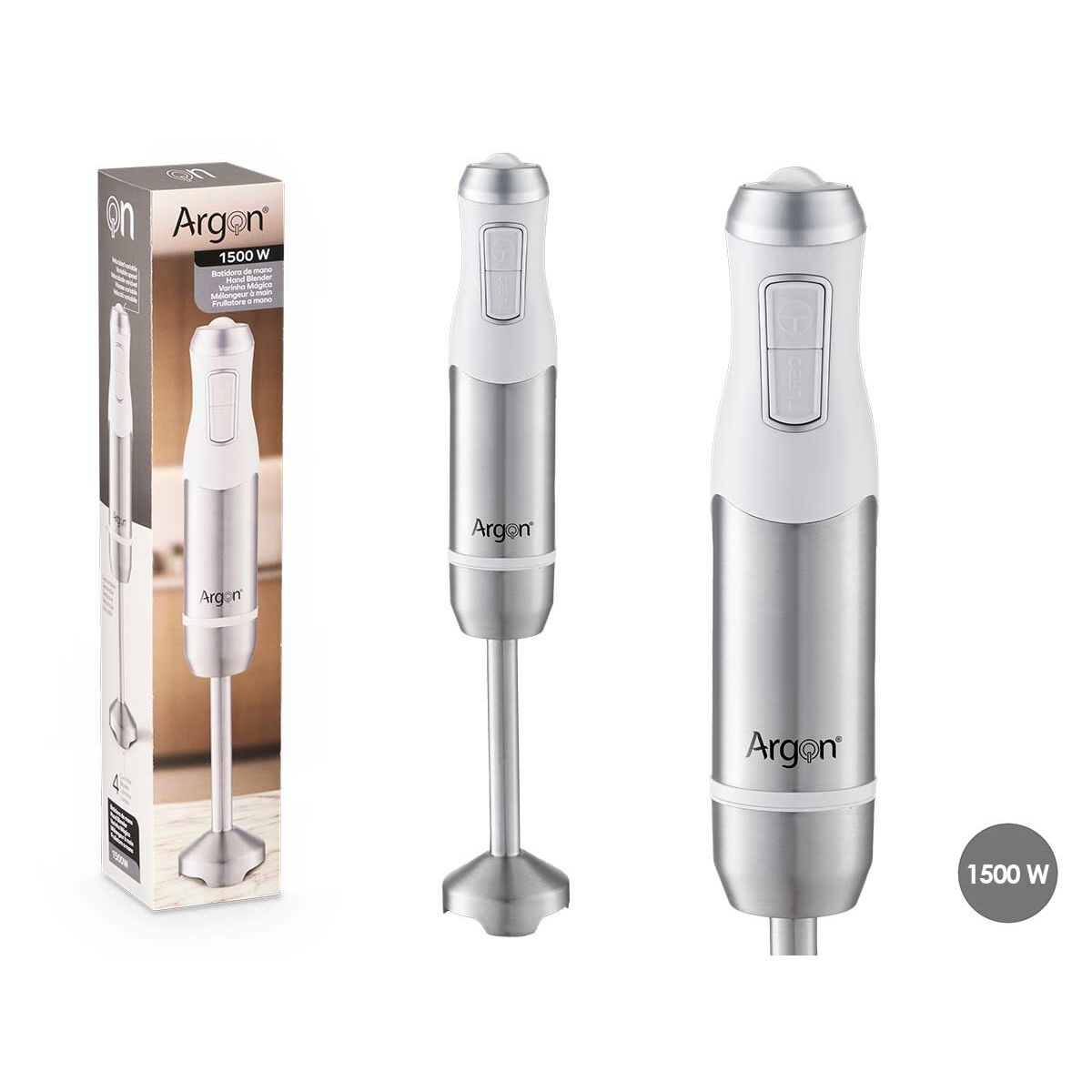 Frullatore Ad Immersione Argon Bianco Acciaio 1500 W