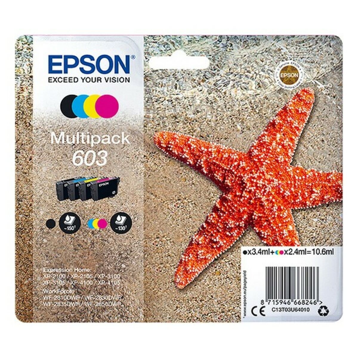 Cartuccia D'inchiostro Compatibile Epson 603 Multipack Giallo Nero Ciano Magenta