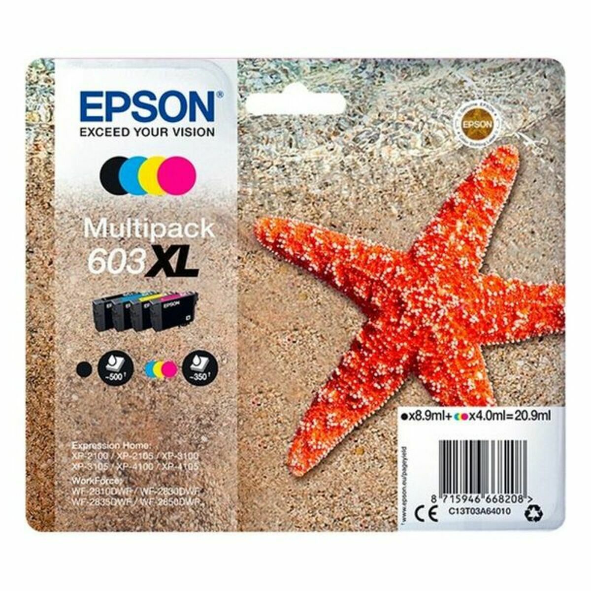 Cartuccia Ad Inchiostro Originale Epson C13t03a64010 Multicolore Nero