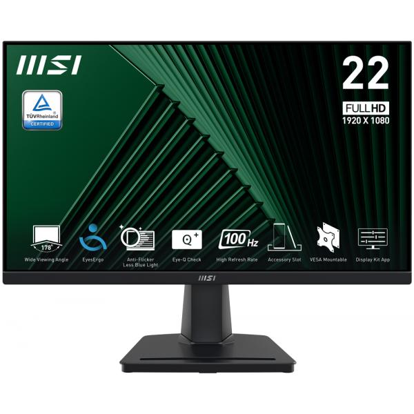 Msi Monitor 21,5 Led Va 16:9 Fhd 1ms 300 Cdm 100hz, Hdmi