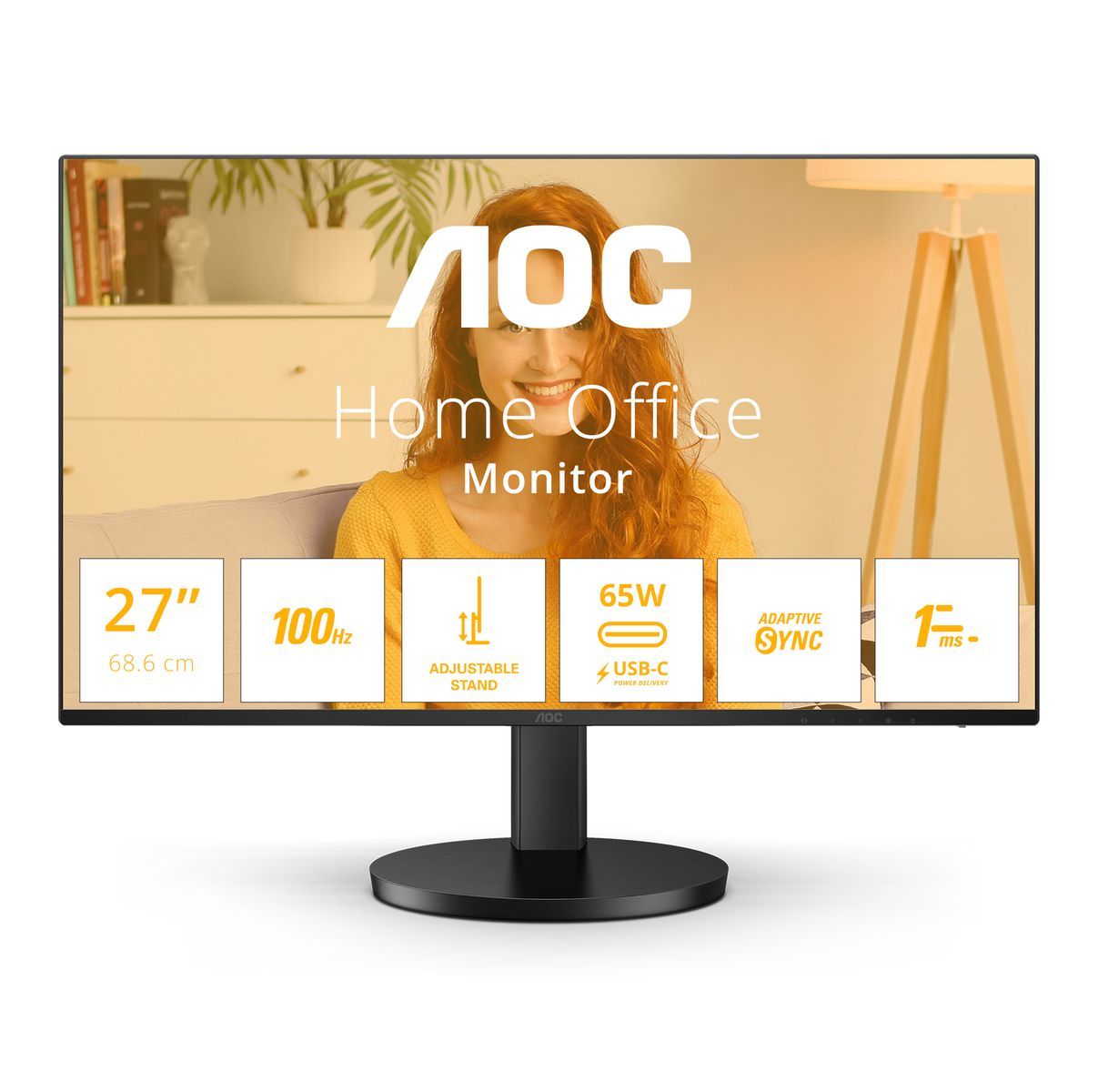 Aoc Monitor 27 Led Ips Qhd 16:9 1ms 350 Cdm 100hz, Reg Altezza, UsB-C Dock, Hdmi, Multimediale