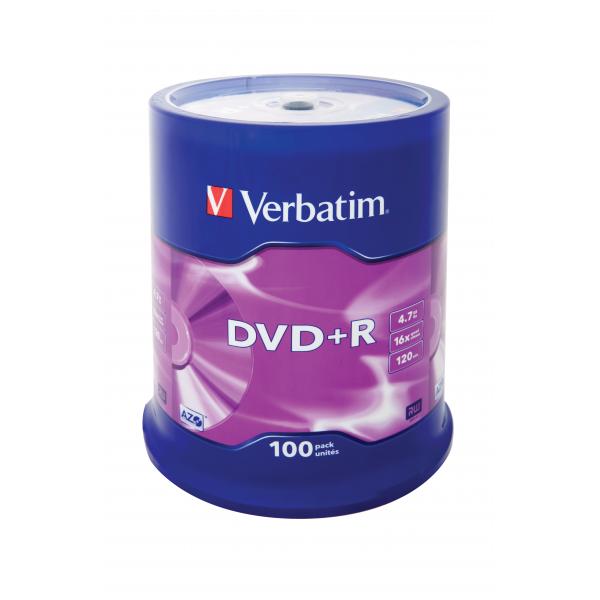 Verbatim 100 X Dvd+r - 4,7 Gb 16x - Argento Opaco
