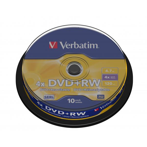 Verbatim 10 Dvd+rw - 4,7 Gb (120 Min.) 4x
