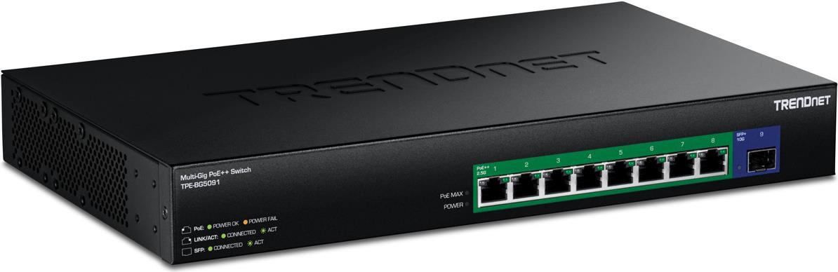 Trendnet TpE-Bg5091 Switch 480w 2.5g Power Poe++ Mit 10g Sfp+ P - Switch - 9-Port (tpE-Bg5091)