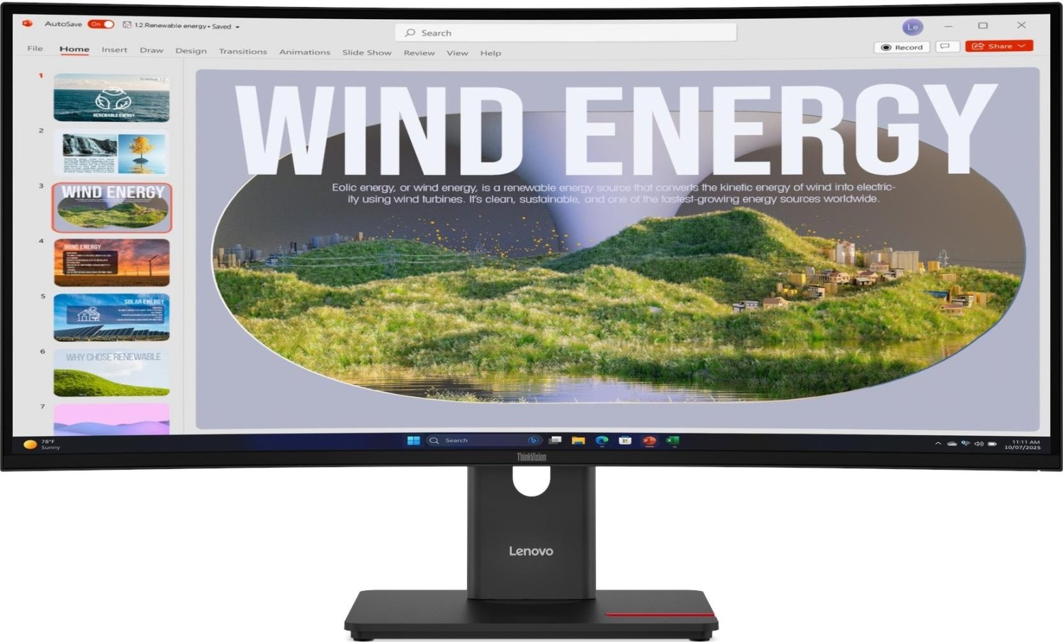 Lenovo Thinkvision T34wD-40 LeD-Monitor Gebogen 86.4 Cm (34") - 3440 X 1440 Uwqhd @ 120 Hz - Va - 300 Cd/m² - 3000:1 - Hdr10 - 4 Ms - Hdmi, Displaypo
