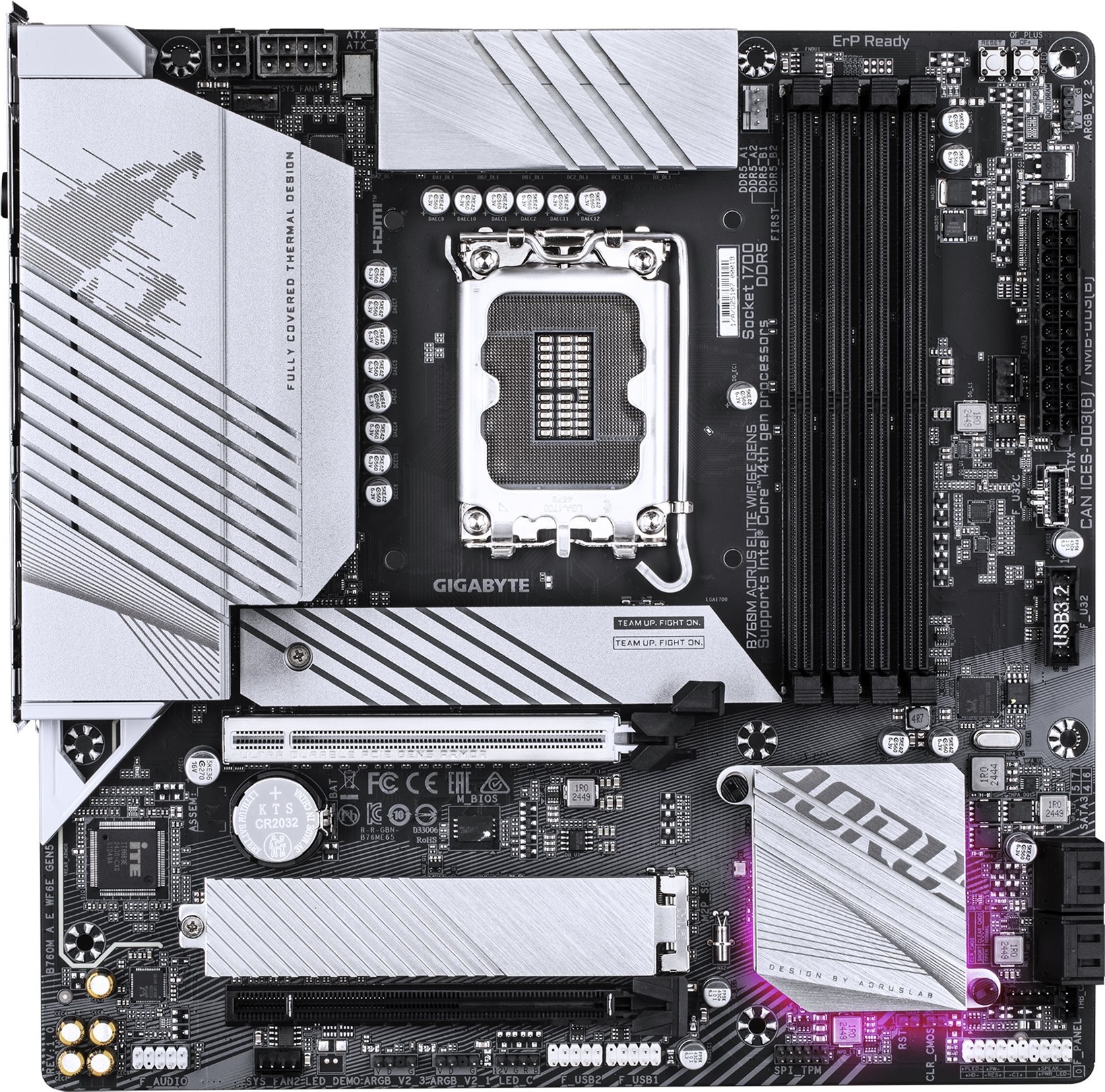 Gigabyte Aorus B760m Elite Wifi6e Gen5 - Motherboard - Micro Atx - Lga1700-Sockel - B760 Chipsatz - UsB-C 3.2 Gen 2x2, UsB-C 3.2 Gen2, Usb 3.2 Gen 2,