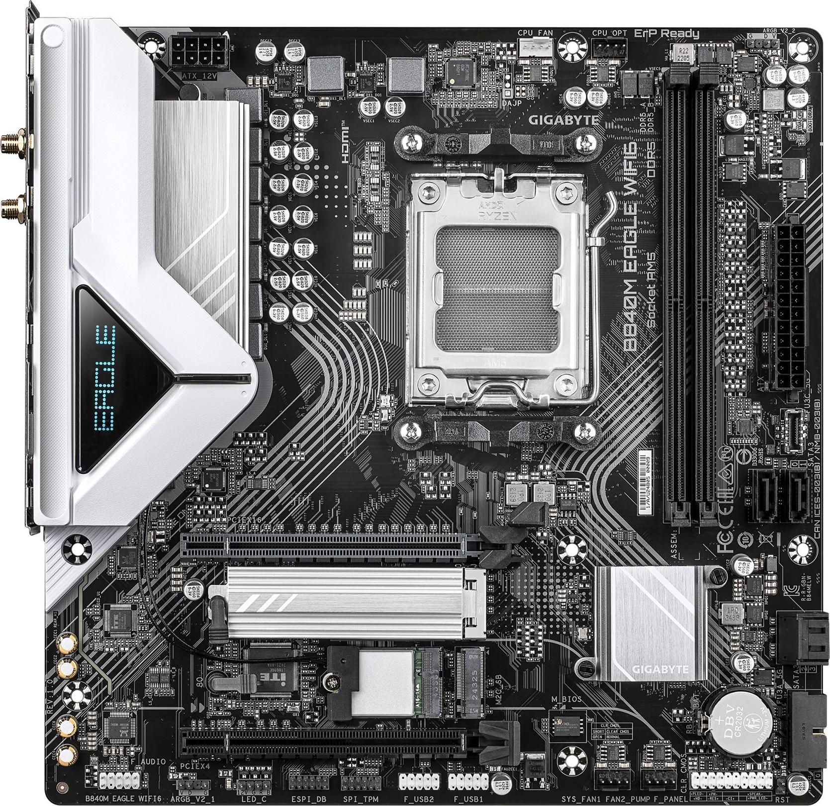 Gigabyte B840m Eagle Wifi6 - Motherboard - Micro Atx - Socket Am5 - Amd B840 Chipsatz - UsB-C 3.2 Gen 1, Usb 3.2 Gen 1 - WI-Fi 6, Bluetooth, 2.5 Giga