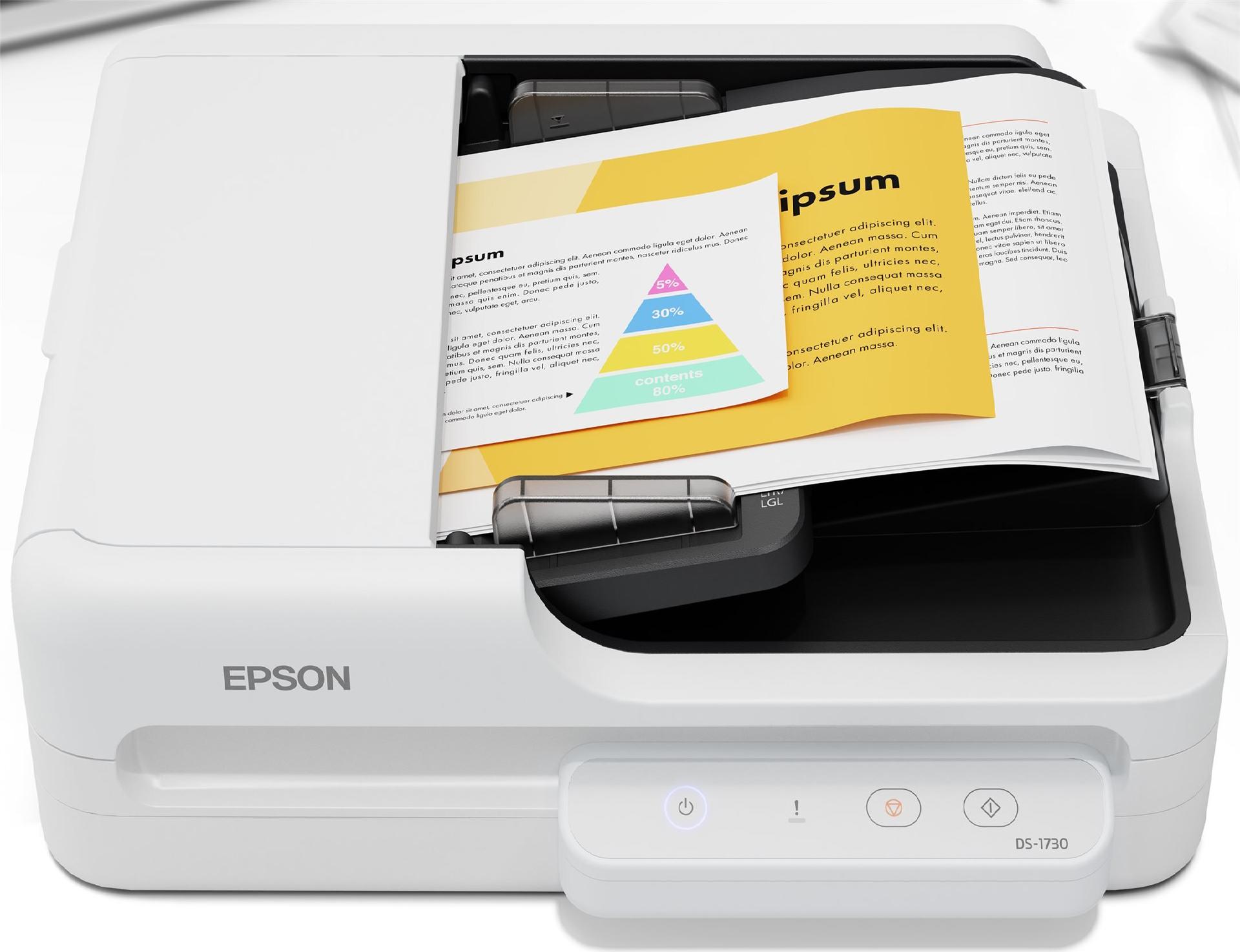 Epson Workforce DS-1730 - Dokumentenscanner - Duplex - 215.9 X 3048 Mm - 1200 Dpi X 1200 Dpi - Bis Zu 30 Seiten/min. (einfarbig) (b11b273401)