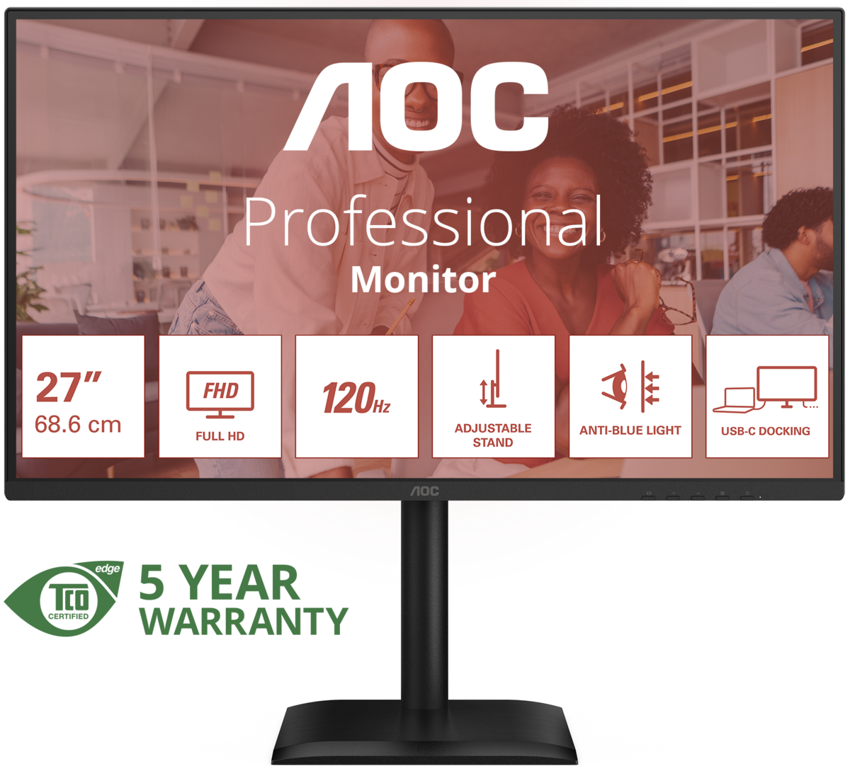 Aoc 27e4cv - LeD-Monitor - 68.6 Cm (27") - 1920 X 1080 Full Hd (1080p) [energieklasse C] (27e4cv)