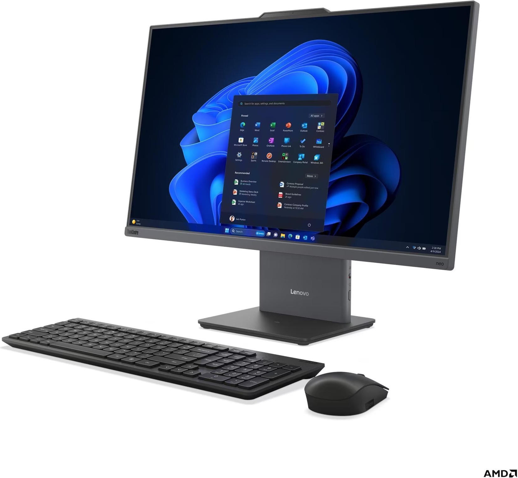 Lenovo Thinkcentre Neo 55a 24 Gen 6 13fa - AlL-IN-One (komplettlösung) - Mit Monitorständer - Ryzen 5 220 / 3.2 Ghz - Ram 16 Gb - Ssd 512 Gb - Tcg op