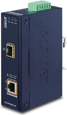 Planet IguP-805at - Medienkonverter - Gige - 10basE-T, 100basE-Tx, 1000basE-T, 1000basE-X, 100basE-X - Sfp (minI-Gbic) / RJ-45