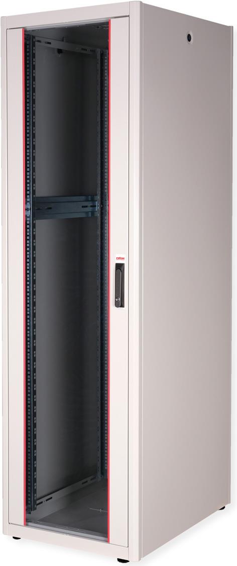 Roline Basic - Schrank Netzwerkschrank - Glas Tür - Hellgrau, Ral 7035 - 42he - 48.3 Cm (19") (26.21.0043)