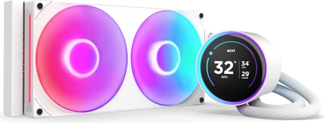 Nzxt Kraken Elite 280 Rgb - ProzessoR-Flüssigkeitskühlsystem - Mit LcD-Display - (für: Lga1851, Lga1700, Lga1200, Lga115x Socket, Am5, Am4) - Kupfer