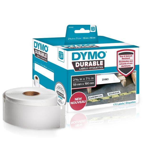 Dymo Lw - Etichette Lw Durable - 59 X 190 Mm - 1933087 (dymo 1933087 Lw Durable Large Shelving Label 59mm X 190mm Black On White)