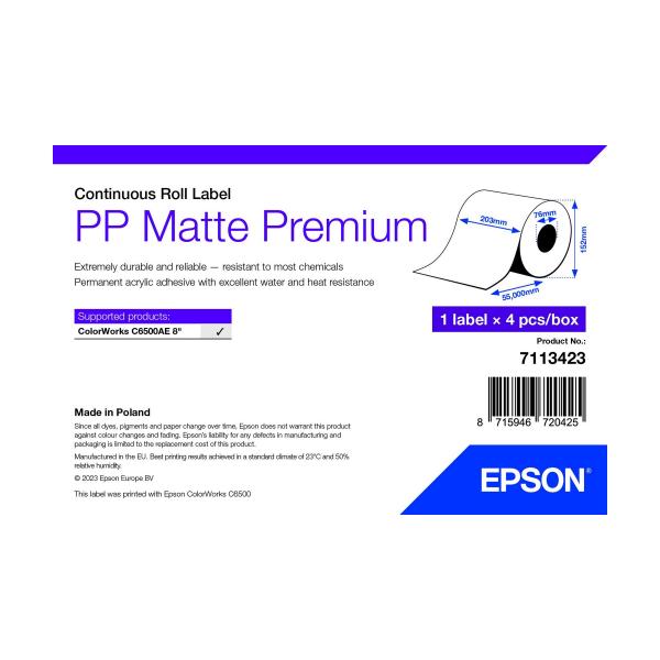 Epson 7113423 Etichetta Per Stampante Bianco Etichetta Per Stampante Autoadesiva (pp Matte Label Prem Continuous - Roll 210x55mm)