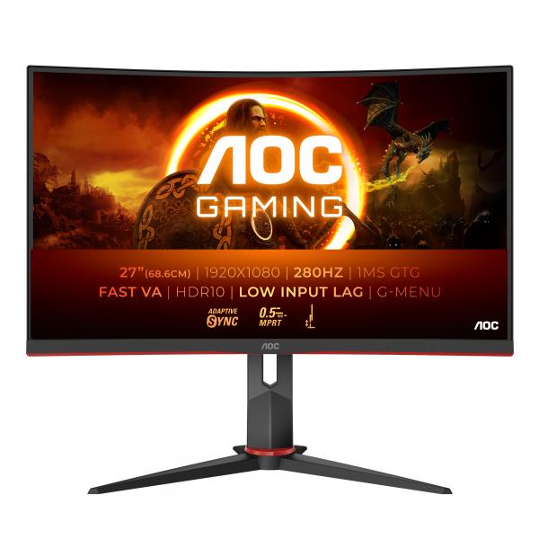Aoc G2 C27g2z3/bk Monitor Pc 68,6 Cm [27] 1920 X 1080 Pixel Full Hd Led Nero, Rosso (aoc C27g2z3/bk 27inch Va Wled Fhd 280h)