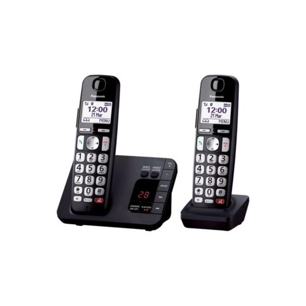 Panasonic KX-Tge822eb Telefono Telefono Dect Identificatore Di Chiamata Nero (panasonic KX-Tge822eb Twin) - Versione uk