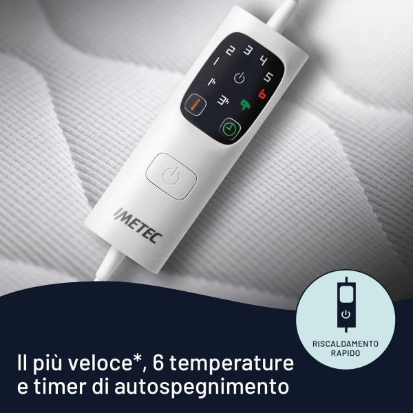 Coprimaterasso Riscaldato - Imetec - 1 Posto Adapto Maxi 195x90 Cm - 6 Temperature - Tessuto Anallergico - Temperatura Costante - Image 4