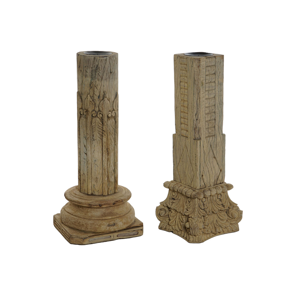 Statua Decorativa Home Esprit Marrone Colonna 30 X 30 X 75 cm