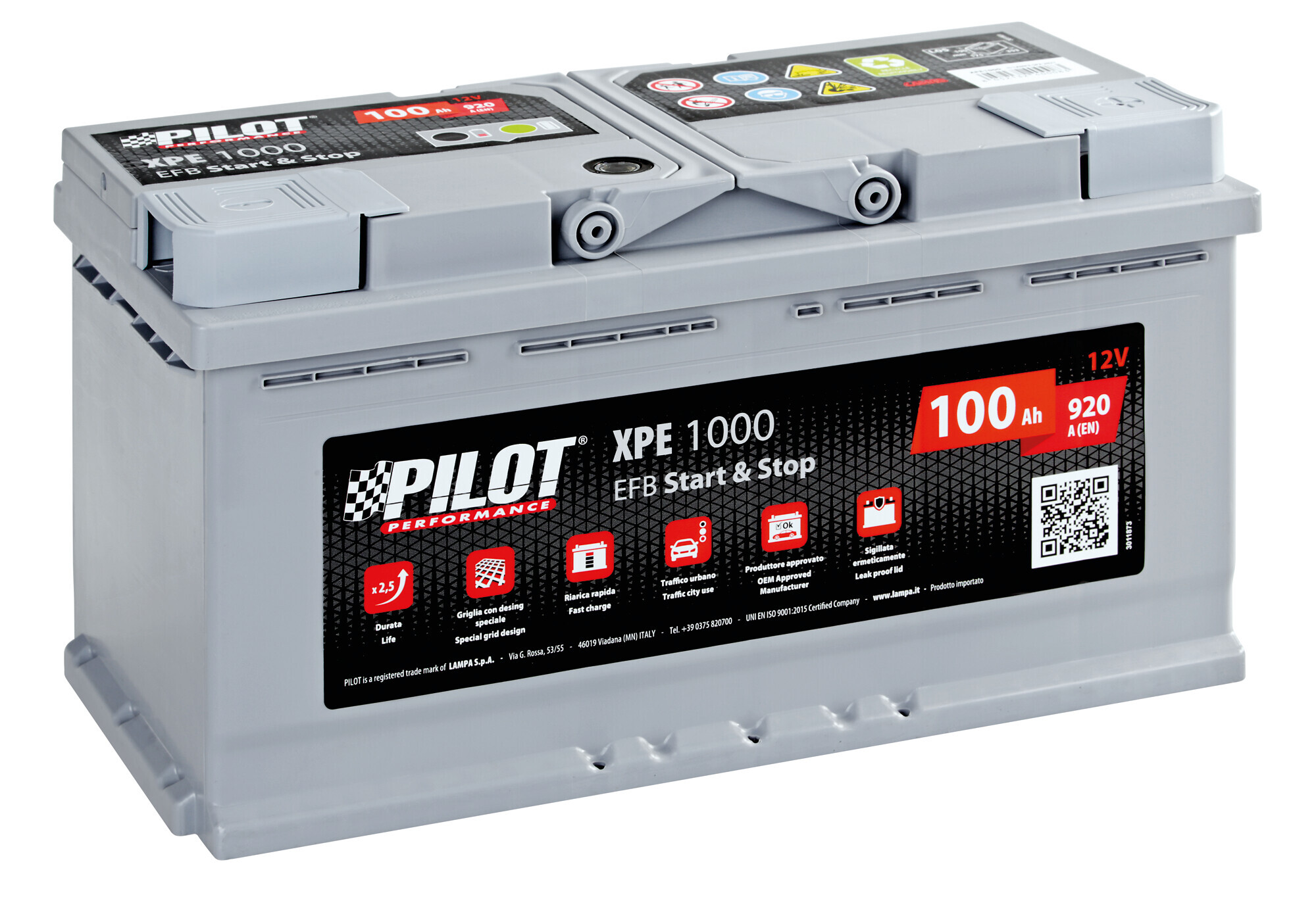 Batteria 12v - Pilot StarT-Stop Efb - 100 Ah - 920 A - l5